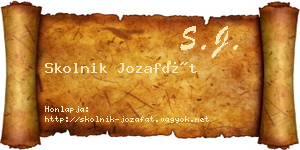 Skolnik Jozafát névjegykártya